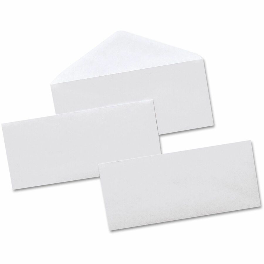 Universal #10 Business Envelopes, 9 1/2" x 4 1/10", 24 lb, Gummed, White, Paper Stock, 500/Box
