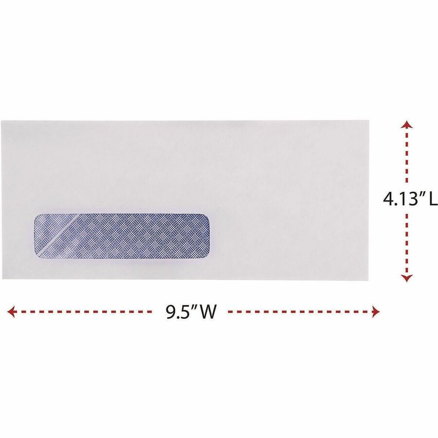 Universal Envelope, #10, 9 1/2" x 4 1/10", 24 lb, Gummed, White, Paper Stock, Security Tint, 500/Box