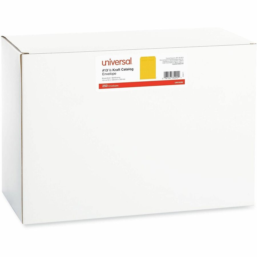 Universal Envelope - Catalog - #13 1/2 - 28 lb - Self Adhesive - Brown Kraft - Kraft Paper - 250 / Box