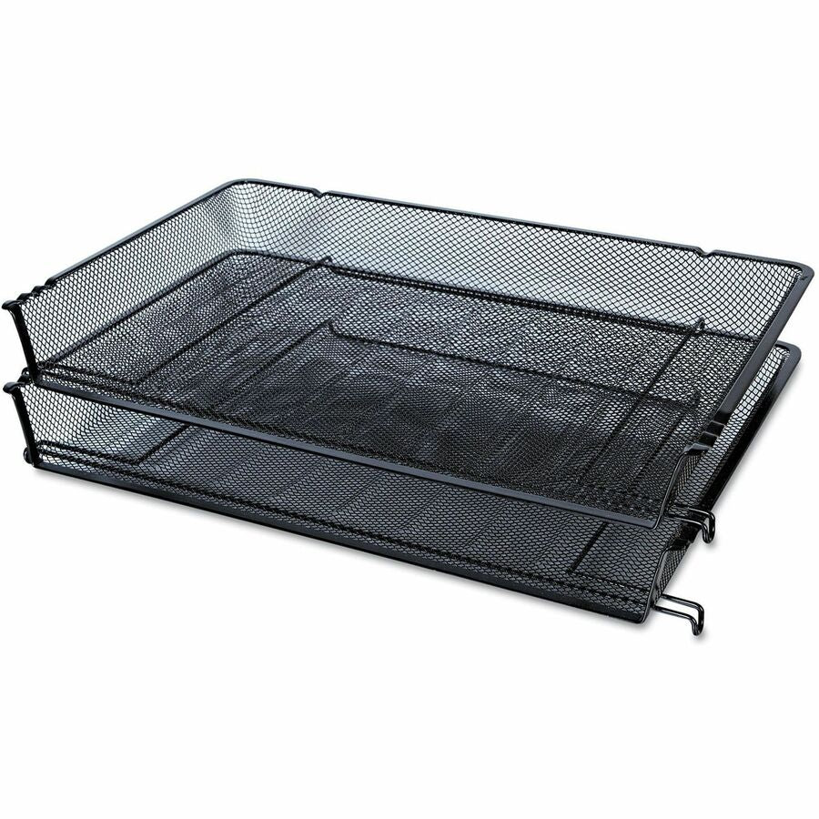 Universal Desk Tray - 1 Compartment(s) - 2.50" Height x 17" Width x 10.88" Depth - Black - Metal Mesh - 1 Each