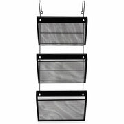 Universal Hanging Organizer - 3 Pocket(s) - 8.50" Height x 14.13" Width x 3.38" Depth - Black - Wire Mesh - 3 Set