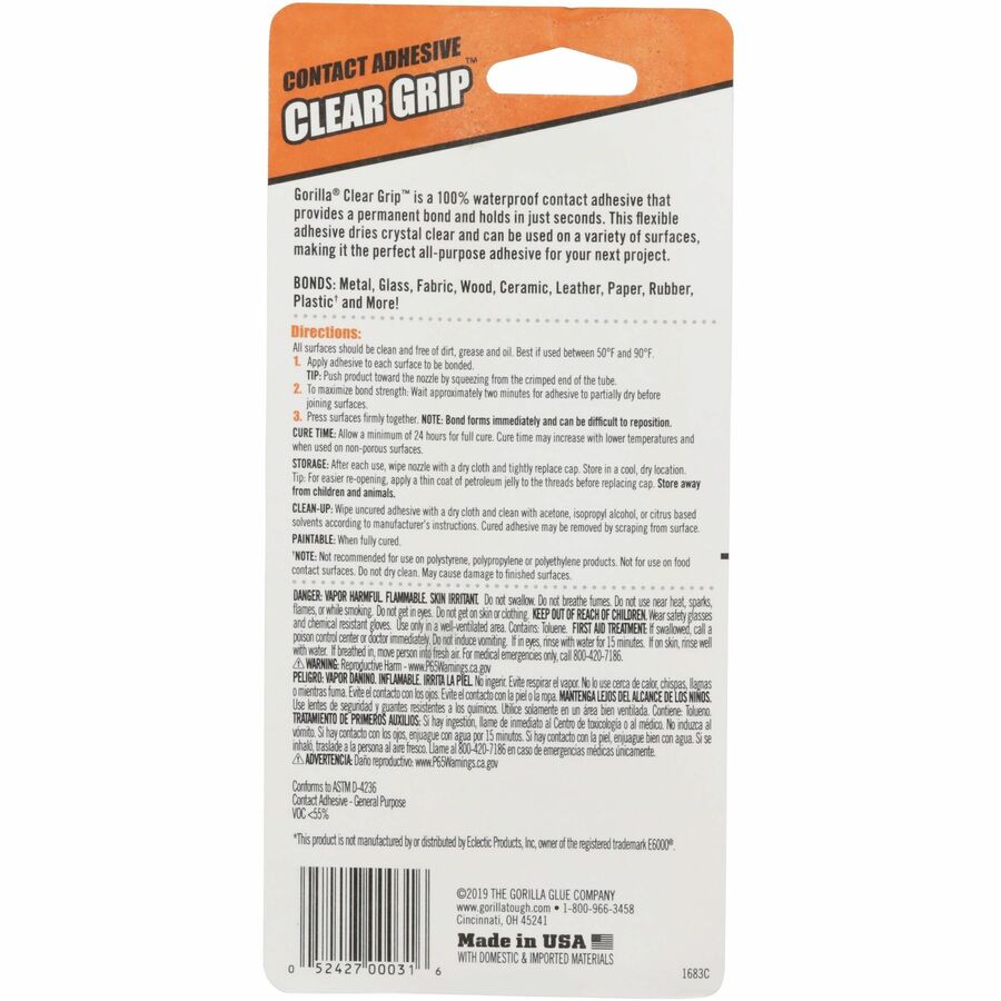 Gorilla Clear Grip Contact Adhesive