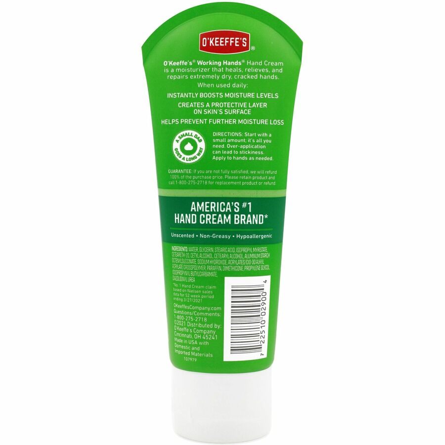 O'Keeffe's Working Hands Hand Cream - Cream - 3 fl oz - For Dry Skin - Applicable on Hand - Cracked/Scaly Skin - Moisturising, Hypoallergenic - 1 Each