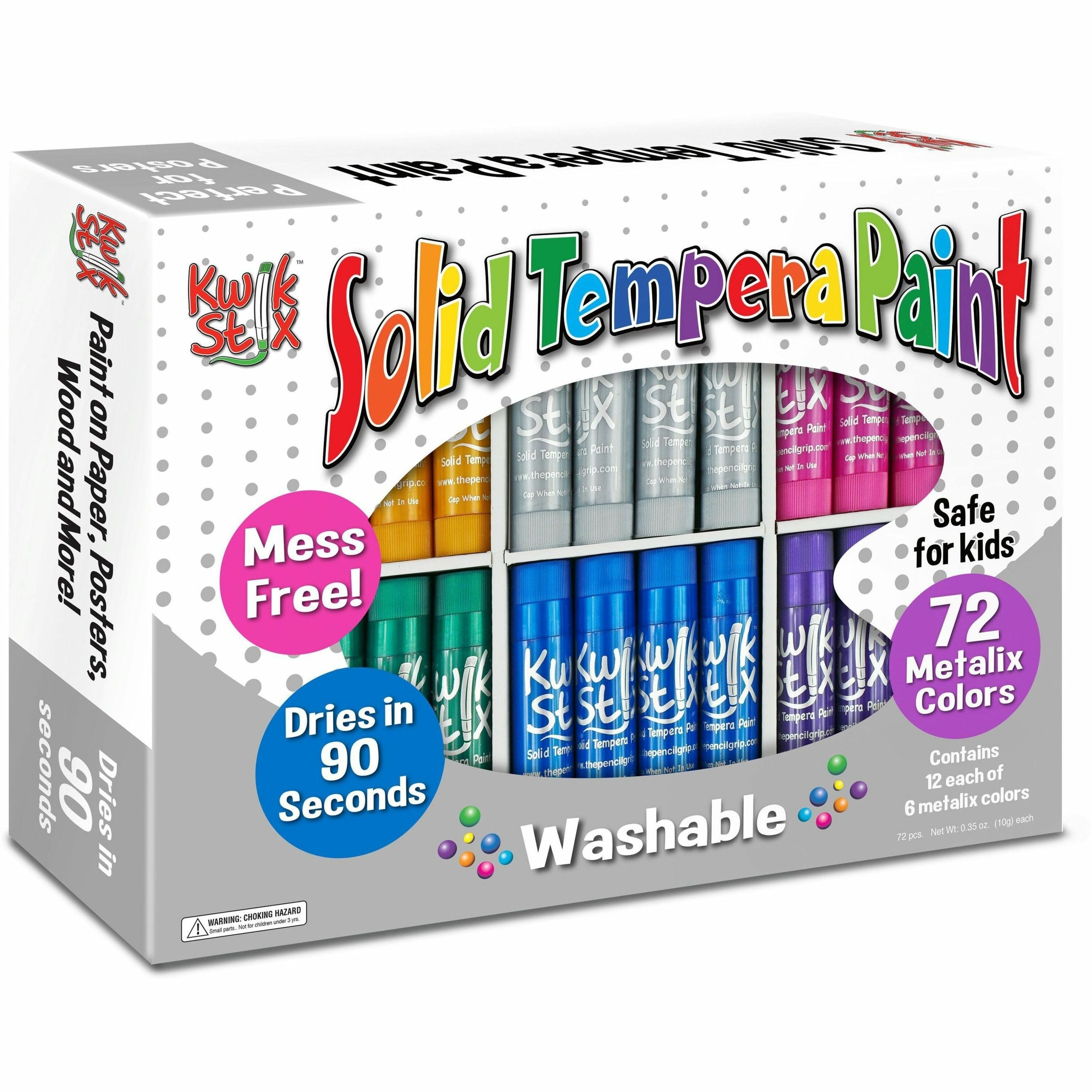 Tempera Paint Sticks Classpack, Metalix Color, Pack of 72