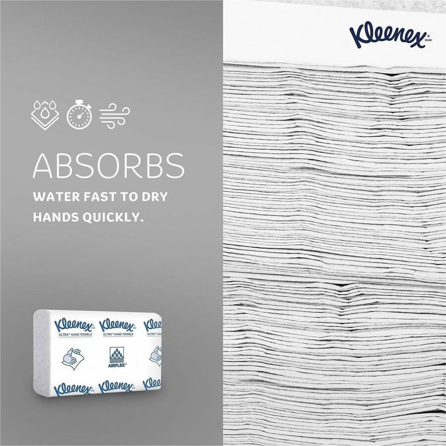 Multifold - 7.50" Width x 9.40" Length - Embossed Kleenex Brand Logo - White - 150/Pack - 1 Carton