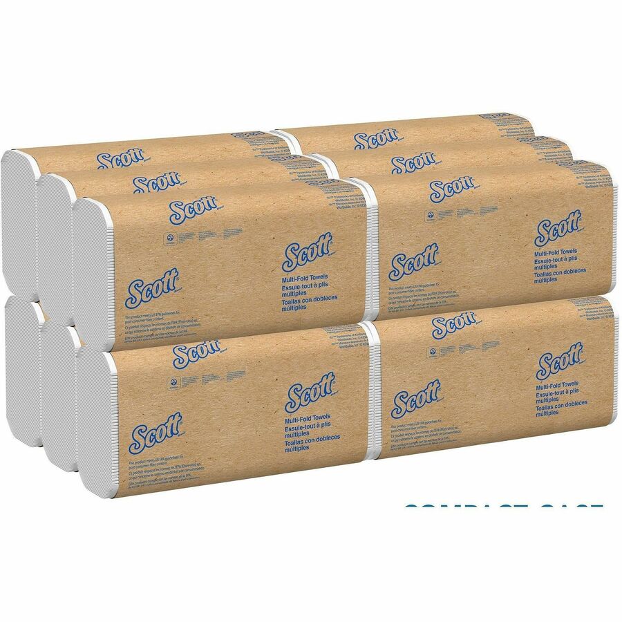 Scott&reg; Multifold Paper Towels with Absorbency Pockets - Multifold - 9.25" Width x 9.40" Length - Soft Wheat - Fiber - 250/Pack - 1 Carton