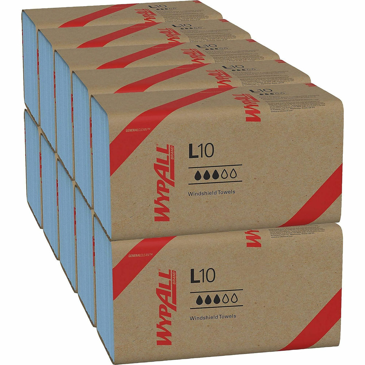 1 Ply - Single Fold - 9.10" Width x 10.25" Length - Blue - Paper - 224/Pack - 10 / Carton