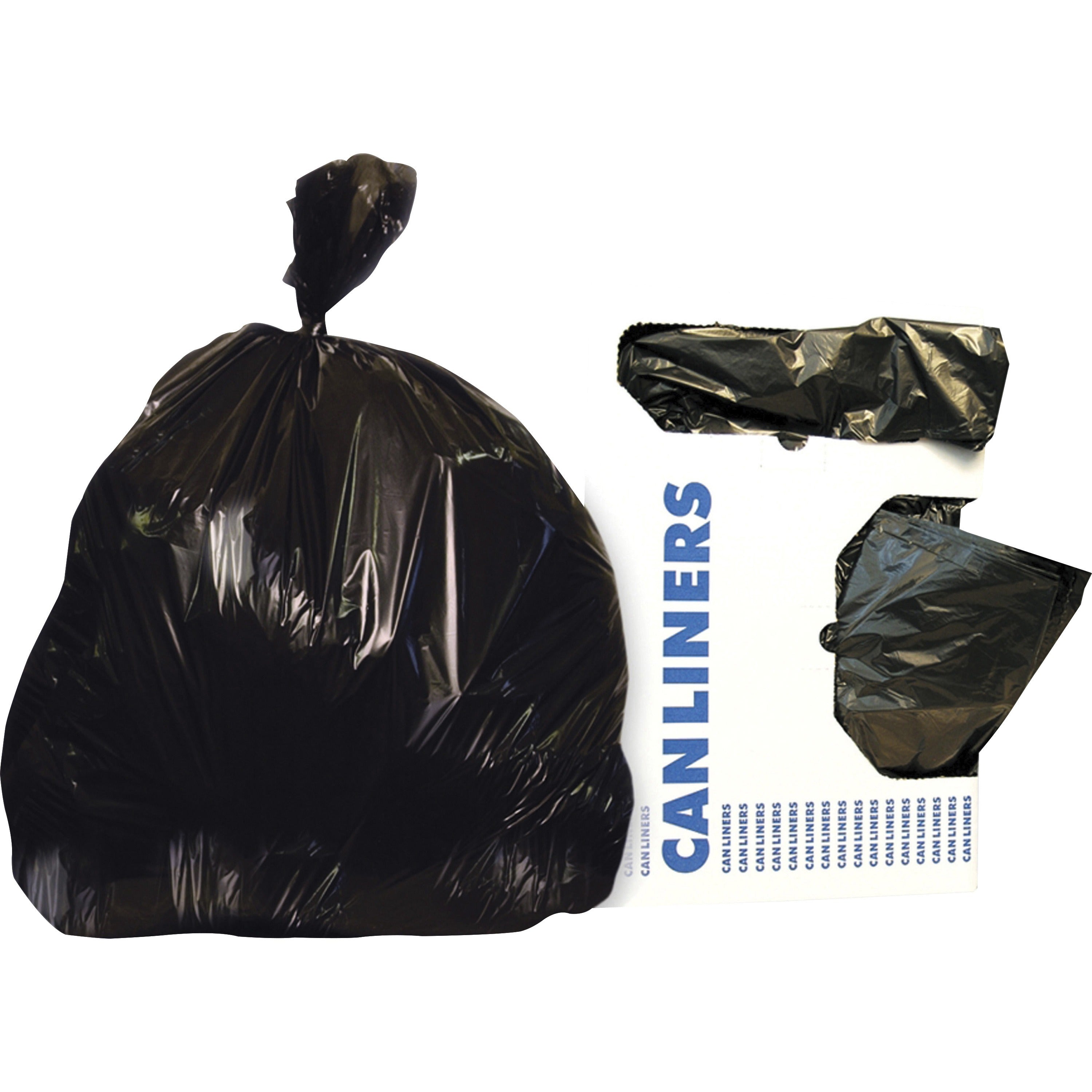 46" Length x 40" Width x 1.50 mil (38 Micron) Thickness - Low Density - Black - Linear Low-Density Polyethylene (LLDPE) - Office, School, Restaurant, Hotel - 100 / Carton