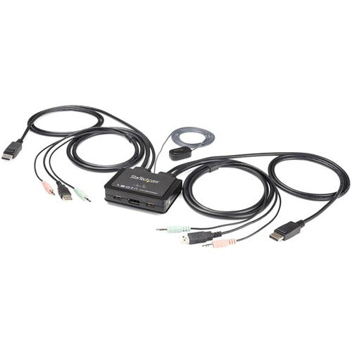 StarTech.com KVM Switchbox - 2 Computer(s) - 3840 x 2160 - 4 x USB - 3 x DisplayPort - Desktop