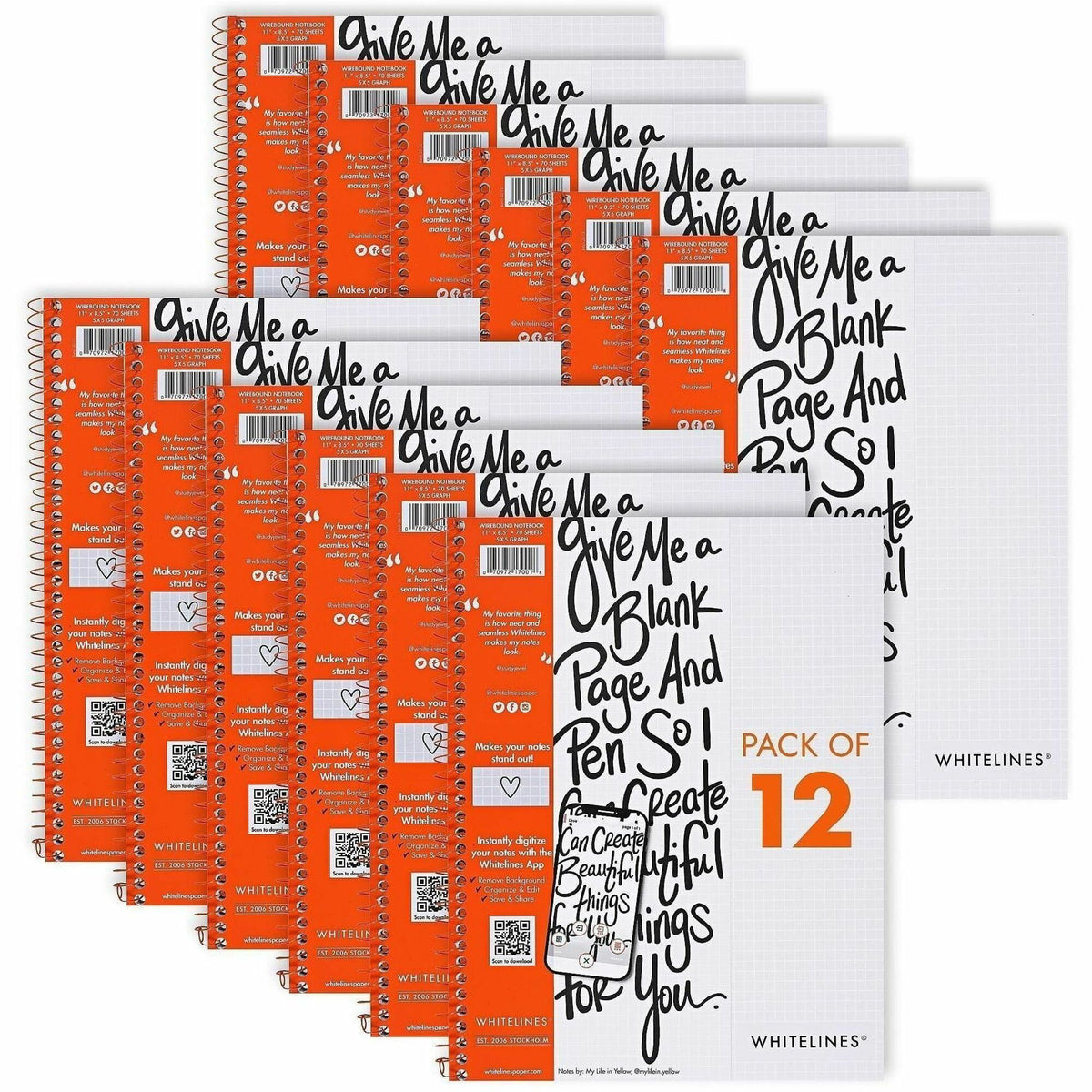 70 Sheets - 140 Pages - Printed - Spiral Bound - Both Side Ruling Surface - 20 lb Basis Weight - 75 g/m² Grammage - 11" x 8 1/2" Sheet Size - 0.33" Height x 8.5" Width x 11" Length - Gray Paper - Orange Binding - SBS Board, Chipboard Cover - 1 Carton