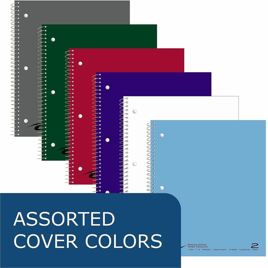 100 Sheets - 200 Pages - Printed - Spiral Bound - Both Side Ruling Surface - Red Margin - 3 Hole(s) - 15 lb Basis Weight - 56 g/m² Grammage - 11" x 9" Sheet Size - 0.50" Height x 9" Width x 11" Length - White Paper - 1 Carton