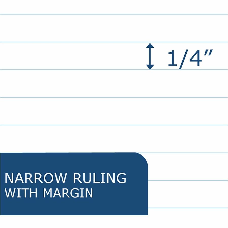 100 Sheets - 200 Pages - Printed - Spiral Bound - Both Side Ruling Surface - Red Margin - 3 Hole(s) - 15 lb Basis Weight - 56 g/m² Grammage - 11" x 9" Sheet Size - 0.33" Height x 9" Width x 11" Length - White Paper - 1 Carton