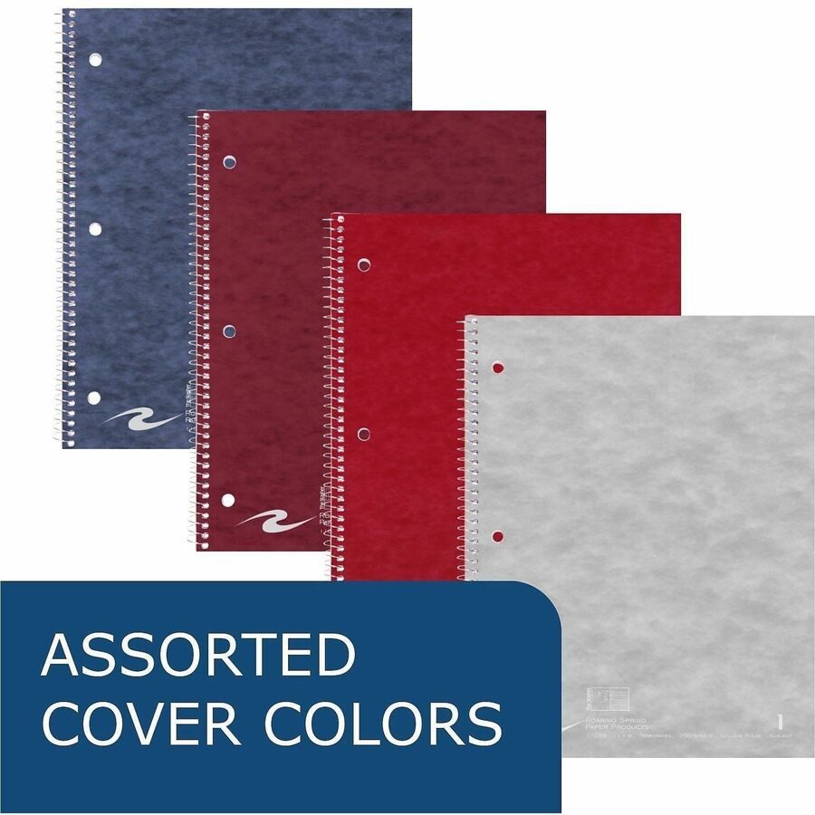 100 Sheets - 200 Pages - Printed - Spiral Bound - Both Side Ruling Surface - Red Margin - 3 Hole(s) - 15 lb Basis Weight - 56 g/m² Grammage - 11" x 9" Sheet Size - 0.33" Height x 9" Width x 11" Length - White Paper - 24 / Carton