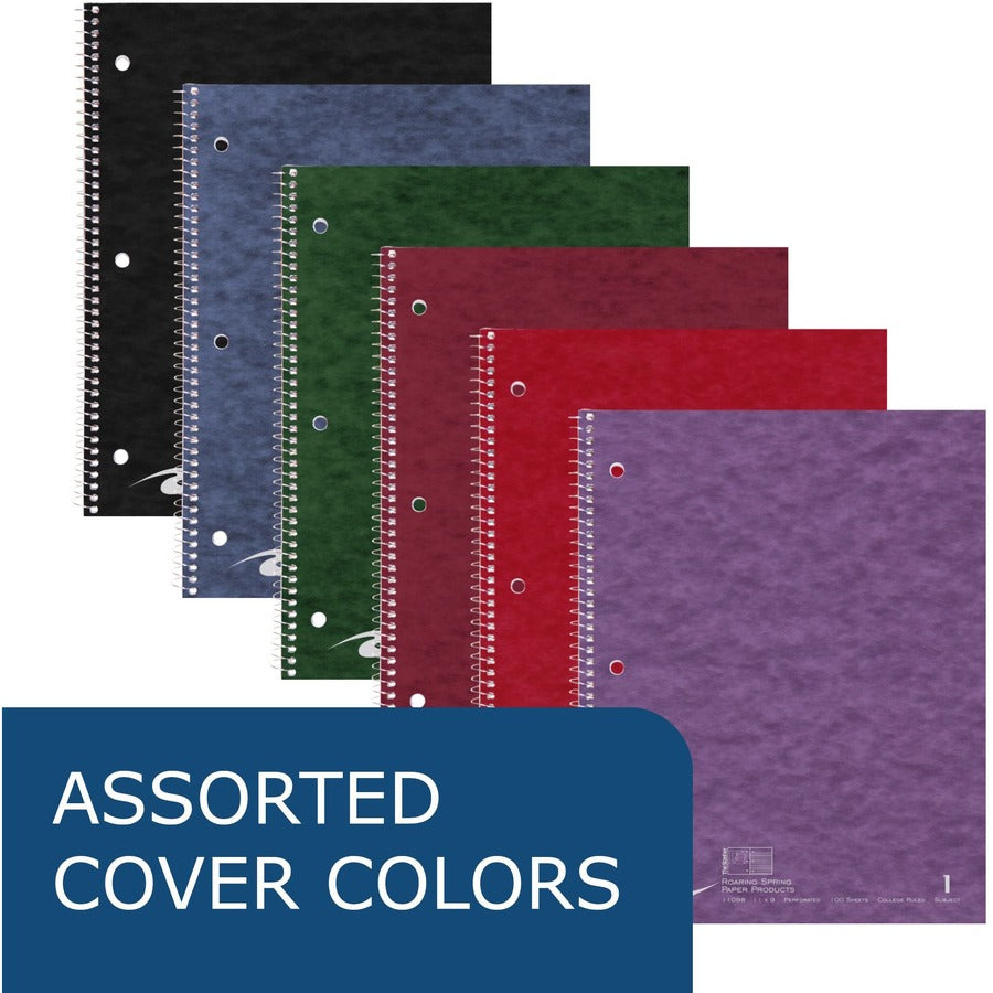 100 Sheets - 200 Pages - Printed - Spiral Bound - Both Side Ruling Surface - Red Margin - 3 Hole(s) - 15 lb Basis Weight - 56 g/m² Grammage - 11" x 9" Sheet Size - 0.33" Height x 9" Width x 11" Length - White Paper - 24 / Carton