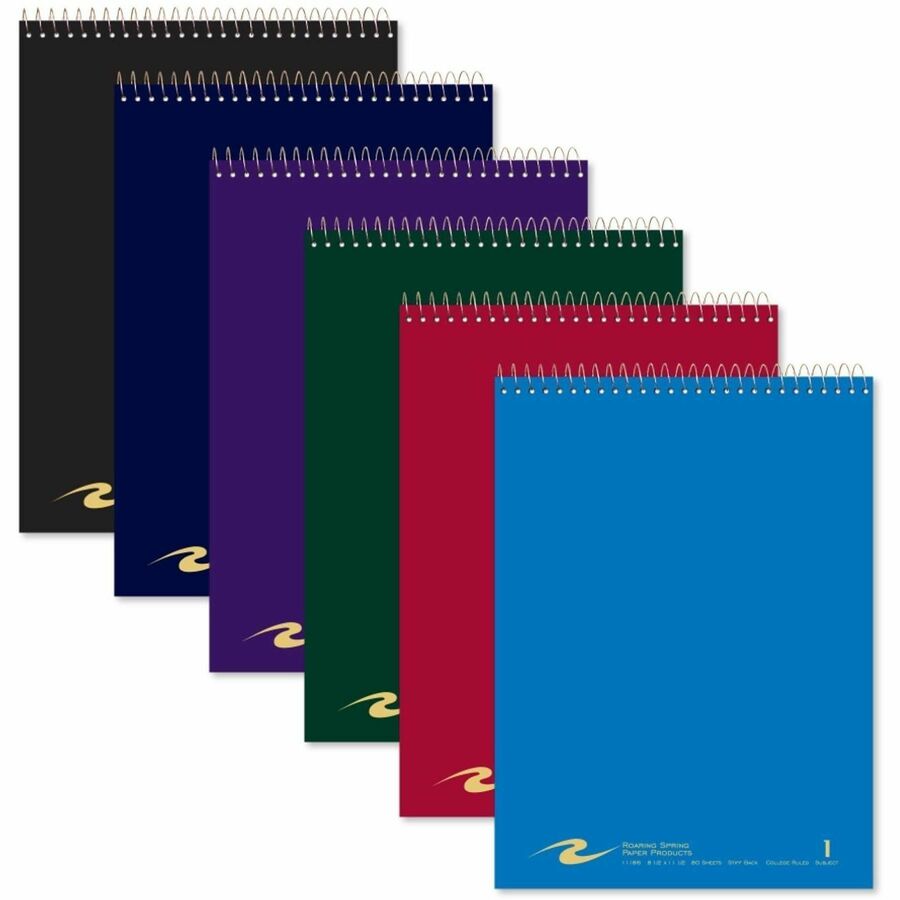 80 Sheets - 160 Pages - Printed - Spiral Bound - Both Side Ruling Surface - Red Margin - 3 Hole(s) - 15 lb Basis Weight - 56 g/m² Grammage - 11 1/2" x 8 1/2" Sheet Size - 0.33" Height x 8.5" Width x 11.5" Length - White Paper - 24 / Carton