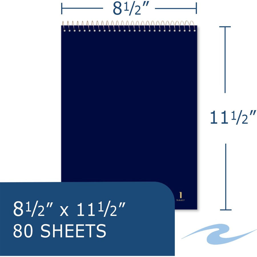 80 Sheets - 160 Pages - Printed - Spiral Bound - Both Side Ruling Surface - Red Margin - 3 Hole(s) - 15 lb Basis Weight - 56 g/m² Grammage - 11 1/2" x 8 1/2" Sheet Size - 0.33" Height x 8.5" Width x 11.5" Length - White Paper - 24 / Carton