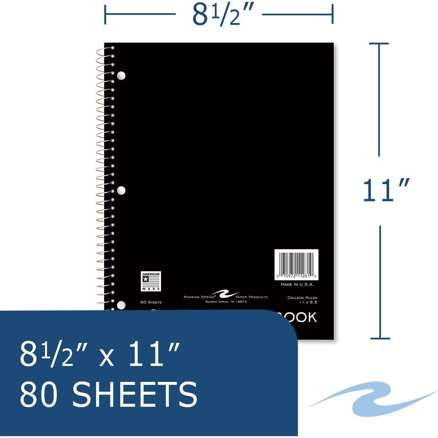 80 Sheets - 160 Pages - Printed - Spiral Bound - Both Side Ruling Surface - Red Margin - 3 Hole(s) - 15 lb Basis Weight - 56 g/m² Grammage - 11" x 8 1/2" Sheet Size - 0.30" Height x 8.5" Width x 11" Length - White Paper - Kraft Cover - 24 / Carton