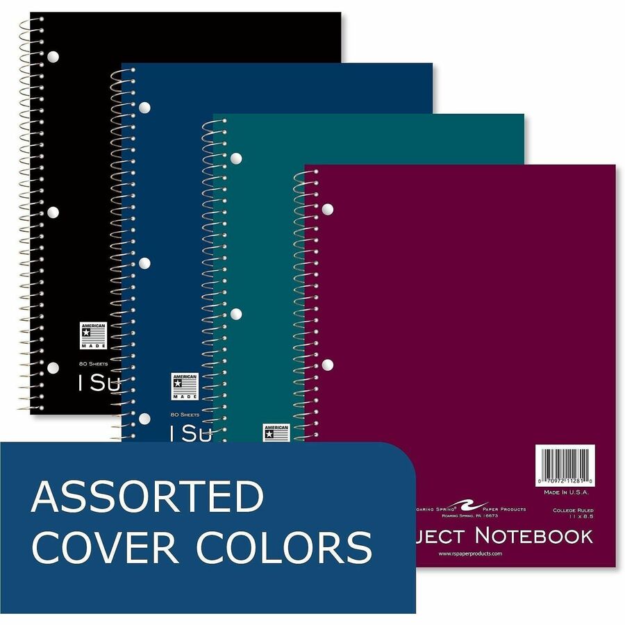 80 Sheets - 160 Pages - Printed - Spiral Bound - Both Side Ruling Surface - Red Margin - 3 Hole(s) - 15 lb Basis Weight - 56 g/m² Grammage - 11" x 8 1/2" Sheet Size - 0.30" Height x 8.5" Width x 11" Length - White Paper - Kraft Cover - 24 / Carton