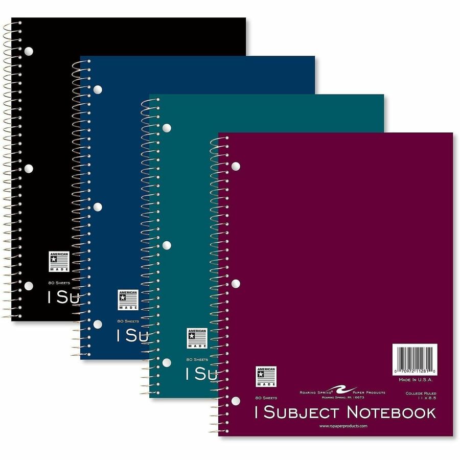 80 Sheets - 160 Pages - Printed - Spiral Bound - Both Side Ruling Surface - Red Margin - 3 Hole(s) - 15 lb Basis Weight - 56 g/m² Grammage - 11" x 8 1/2" Sheet Size - 0.30" Height x 8.5" Width x 11" Length - White Paper - Kraft Cover - 24 / Carton