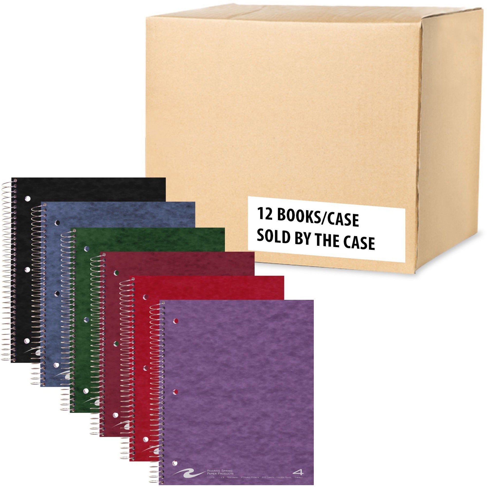 200 Sheets - 400 Pages - Printed - Spiral Bound - Both Side Ruling Surface - Red Margin - 3 Hole(s) - 15 lb Basis Weight - 56 g/m² Grammage - 11" x 9" Sheet Size - 0.75" Height x 9" Width x 11" Length - White Paper - 1 Carton