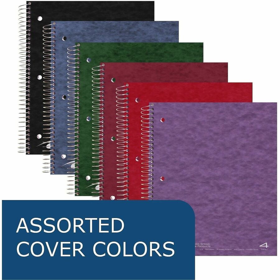 200 Sheets - 400 Pages - Printed - Spiral Bound - Both Side Ruling Surface - Red Margin - 3 Hole(s) - 15 lb Basis Weight - 56 g/m² Grammage - 11" x 9" Sheet Size - 0.75" Height x 9" Width x 11" Length - White Paper - 1 Carton