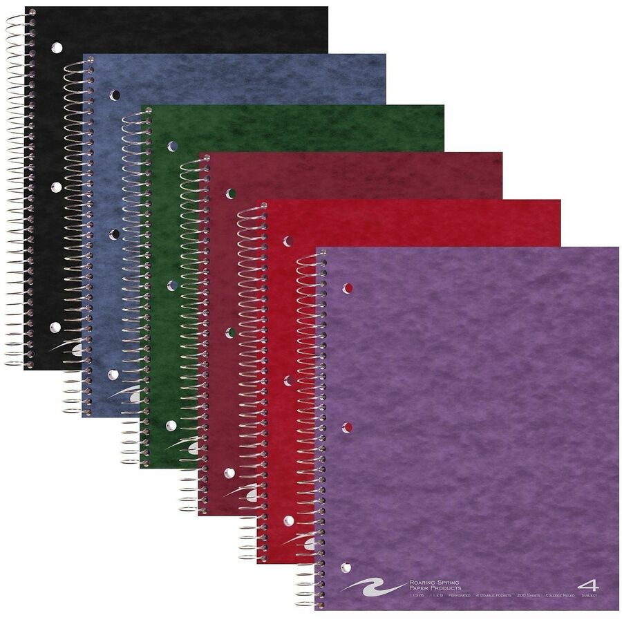 200 Sheets - 400 Pages - Printed - Spiral Bound - Both Side Ruling Surface - Red Margin - 3 Hole(s) - 15 lb Basis Weight - 56 g/m² Grammage - 11" x 9" Sheet Size - 0.75" Height x 9" Width x 11" Length - White Paper - 1 Carton