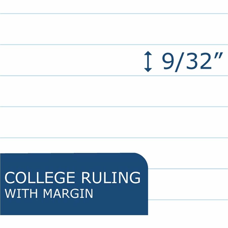 120 Sheets - 240 Pages - Printed - Spiral Bound - Both Side Ruling Surface - Red Margin - 3 Hole(s) - 15 lb Basis Weight - 56 g/m² Grammage - 11" x 9" Sheet Size - 0.50" Height x 9" Width x 11" Length - White Paper - 24 / Carton