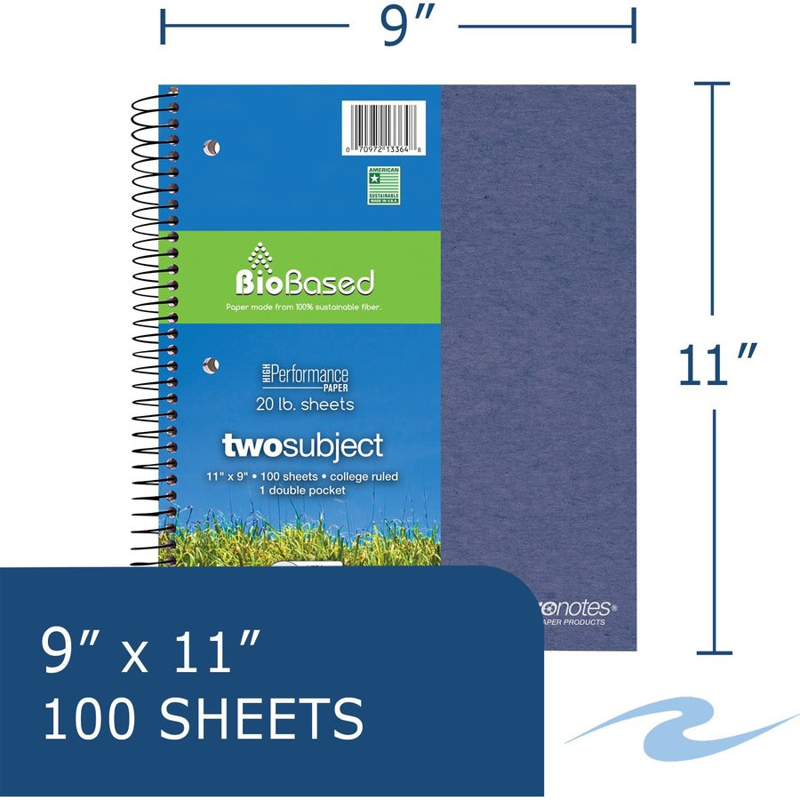Roaring Spring EnviroNotes Earthtone 2-Subject Notebook