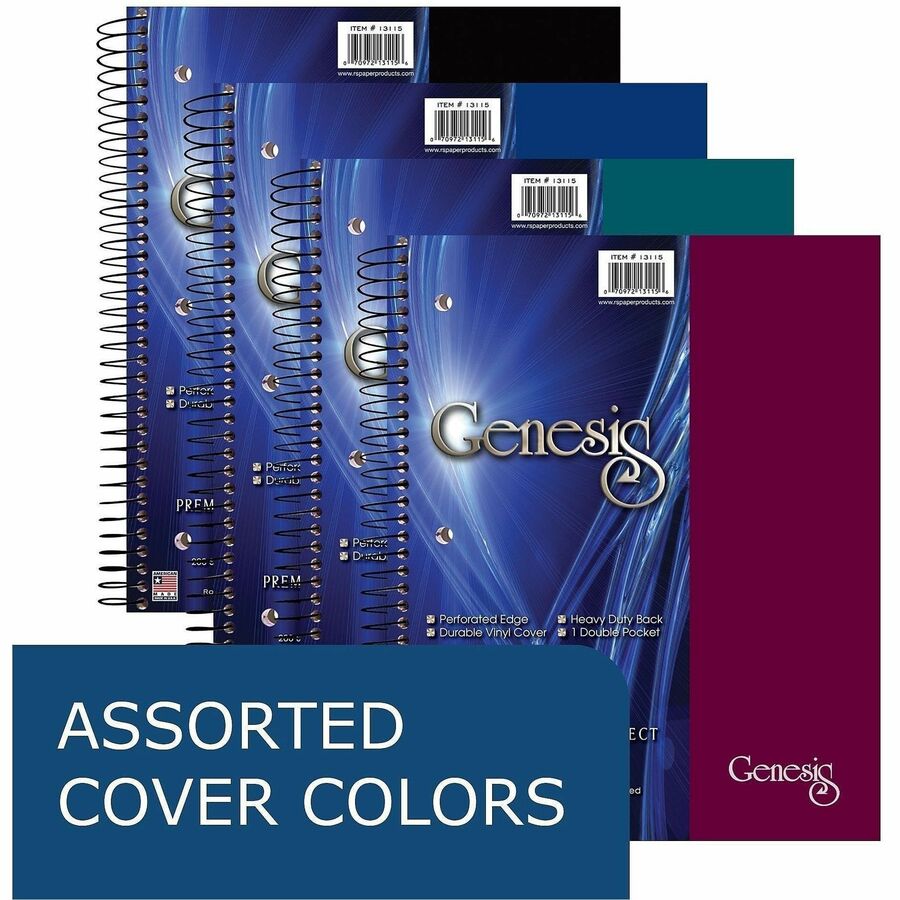 200 Sheets - 400 Pages - Printed - Spiral Bound - Both Side Ruling Surface - Red Margin - 3 Hole(s) - 15 lb Basis Weight - 56 g/m² Grammage - 11" x 9" Sheet Size - 0.75" Height x 9" Width x 11" Length - White Paper - Black Binding - 12 / Carton