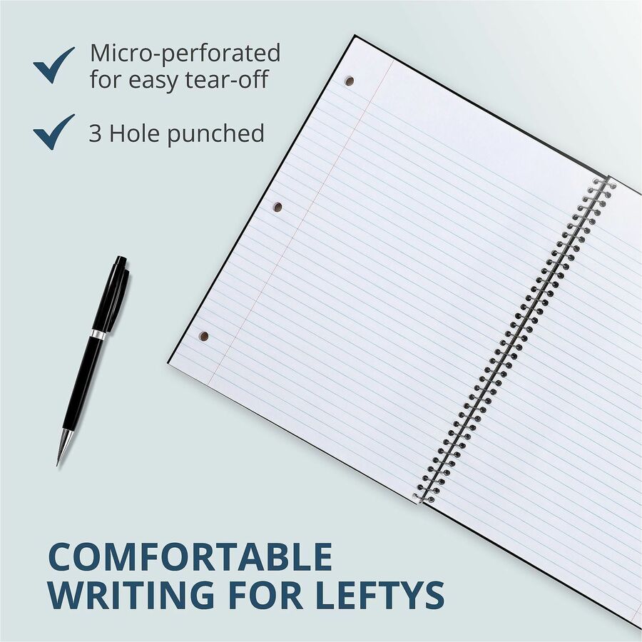 100 Sheets - 200 Pages - Printed - Spiral Bound - Both Side Ruling Surface - Red Margin - 3 Hole(s) - 15 lb Basis Weight - 56 g/m² Grammage - 10 1/2" x 8 1/2" Sheet Size - 0.50" Height x 8.5" Width x 10.5" Length - White Paper - 1 Carton