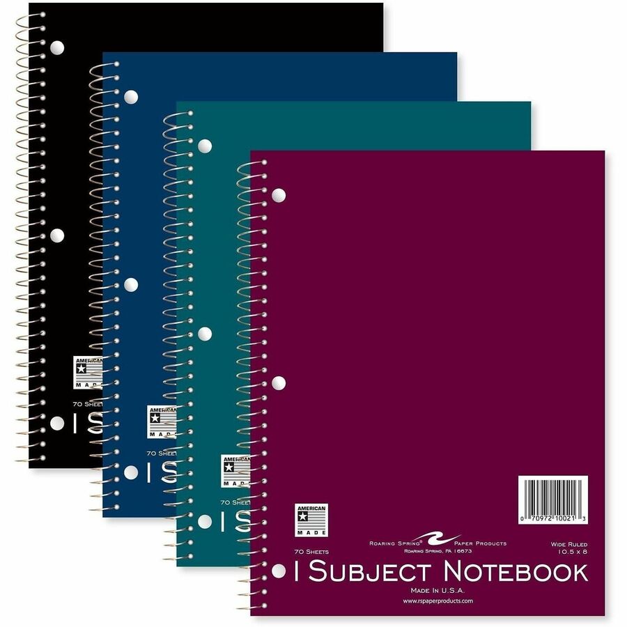 Roaring Spring Wide Ruled One Subject Spiral Notebook