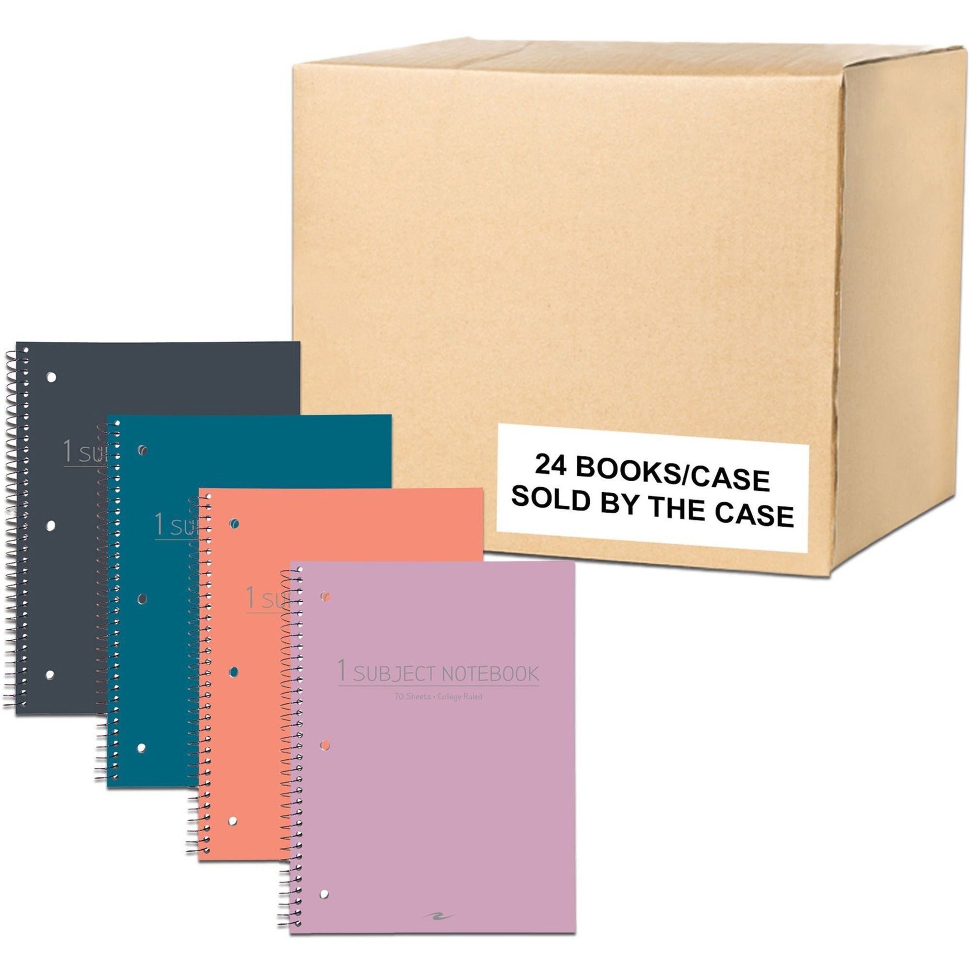 70 Sheets - 140 Pages - Printed - Spiral Bound - Both Side Ruling Surface - Red Margin - 3 Hole(s) - 15 lb Basis Weight - 56 g/m² Grammage - 10 1/2" x 8" Sheet Size - 0.25" Height x 8" Width x 10.5" Length - White Paper - 24 / Carton