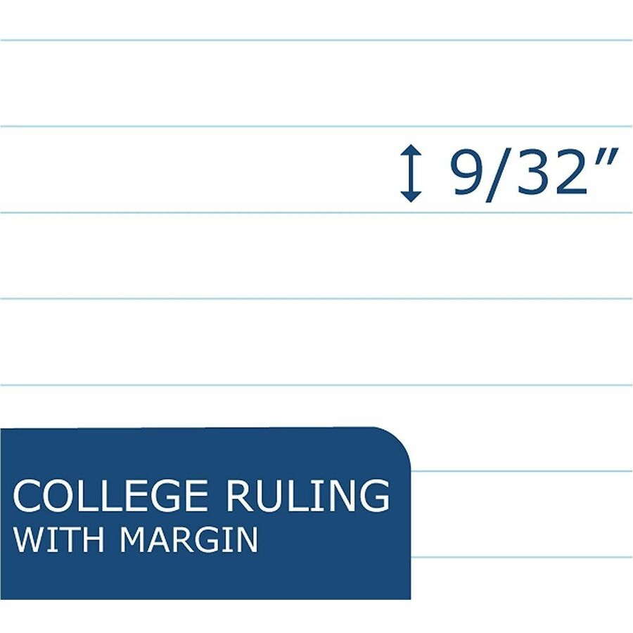 Roaring Spring College Ruled One Subject Spiral Notebook, 70 Sheets, 140 Pages, 10.5" x 8", 3-Hole Punched, Assorted Board Covers, 24 Notebooks per Carton