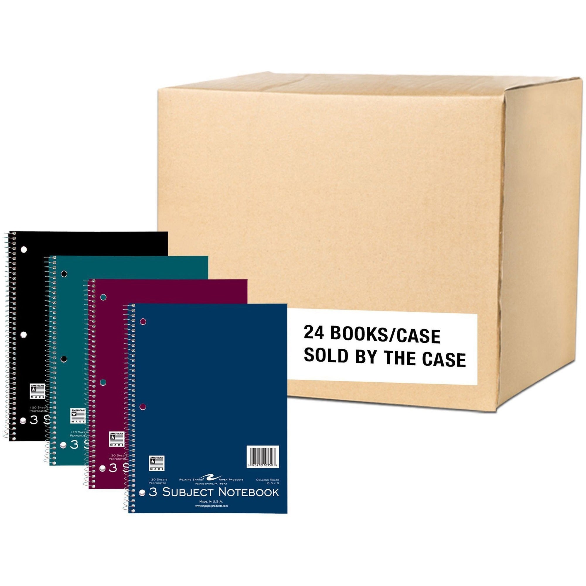 120 Sheets - 240 Pages - Printed - Spiral Bound - Both Side Ruling Surface - Red Margin - 3 Hole(s) - 15 lb Basis Weight - 56 g/m² Grammage - 10 1/2" x 8" Sheet Size - 0.50" Height x 8" Width x 10.5" Length - White Paper - Board Cover - 1 Carton