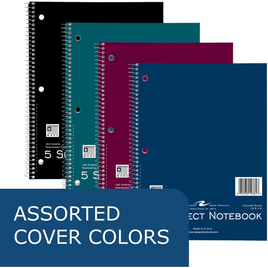 180 Sheets - 360 Pages - Printed - Spiral Bound - Both Side Ruling Surface - Red Margin - 3 Hole(s) - 15 lb Basis Weight - 56 g/m² Grammage - 10 1/2" x 8" Sheet Size - 0.75" Height x 8" Width x 10.5" Length - White Paper - Board Cover - 1 Carton