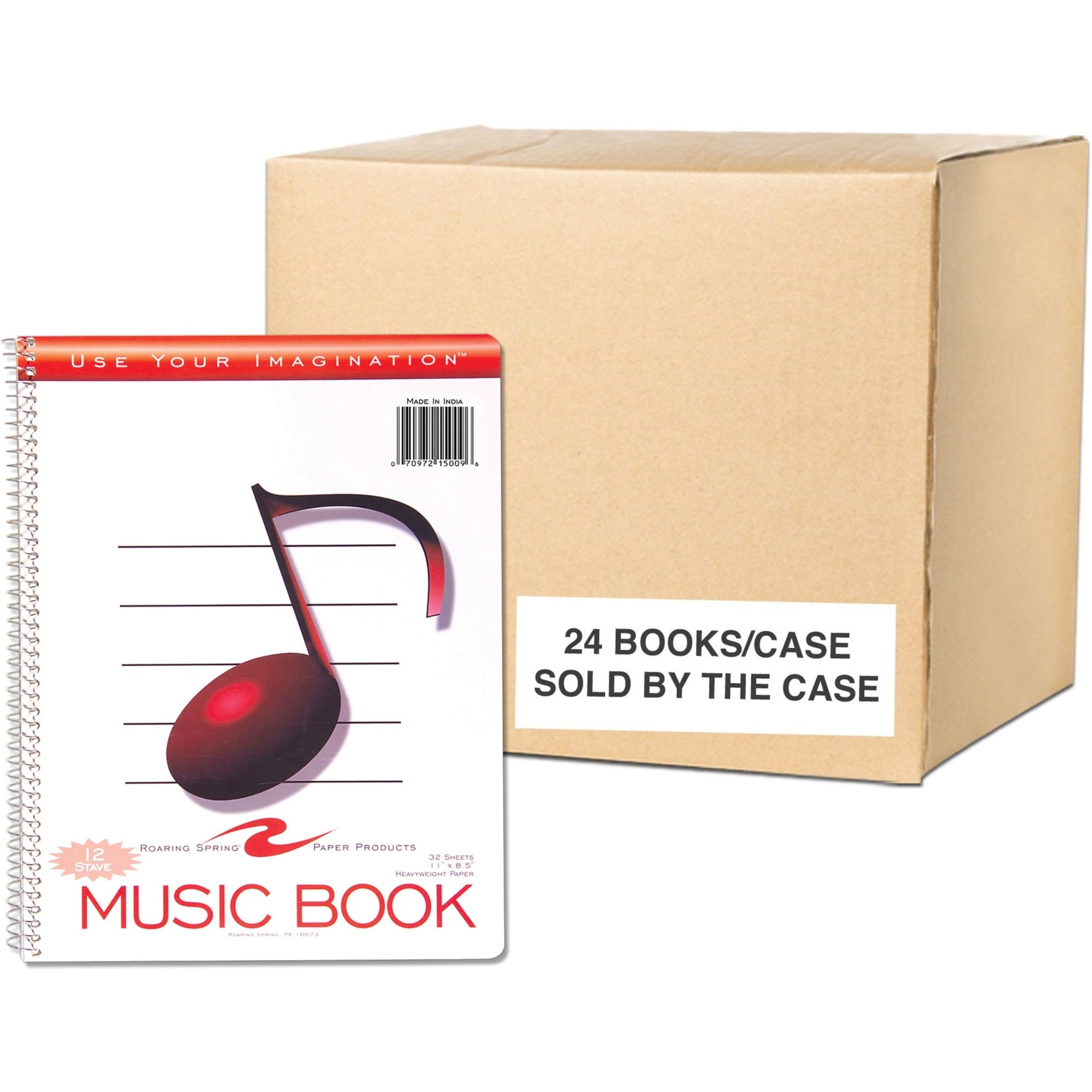 32 Sheets - 64 Pages - Printed - Spiral Bound - Both Side Ruling Surface - 32 lb Basis Weight - 119 g/m² Grammage - 11" x 8 1/2" Sheet Size - 0.30" Height x 8.5" Width x 11" Length - White Paper - Board Cover - 24 / Carton