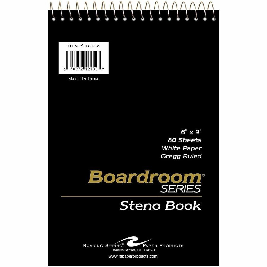 80 Sheets - 160 Pages - Printed - Spiral Bound - Both Side Ruling Surface - Red Margin - 15 lb Basis Weight - 56 g/m² Grammage - 9" x 6" Sheet Size - 0.30" Height x 6" Width x 9" Length - White Paper - 1 Carton