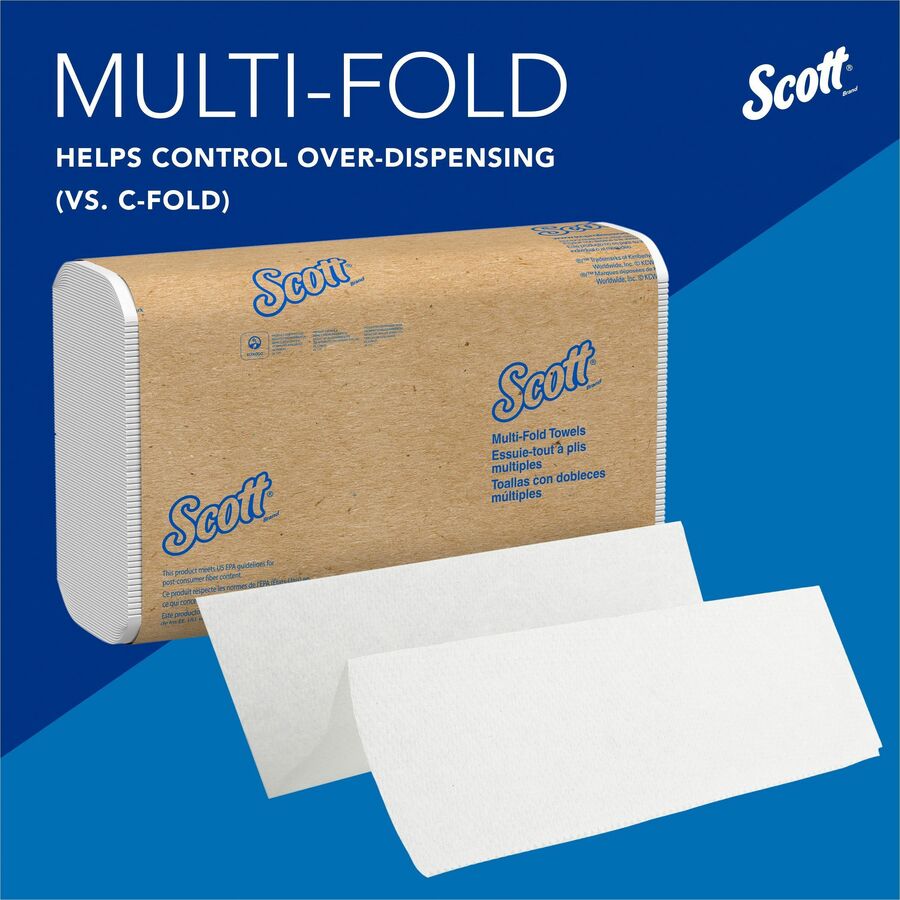 Multifold - 9.40" Width x 8" Length - 4000 Sheets - White - Fiber - 250/Pack - 16 / Carton