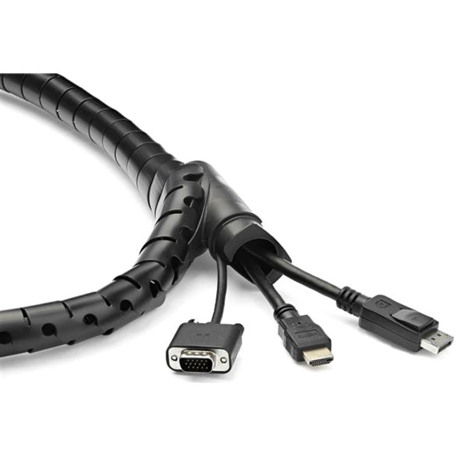 StarTech.com Cable-Management Sleeve, Black, Polyethylene, 98.43" Length, 1 Each