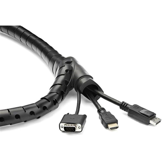 StarTech.com Cable-Management Sleeve, Black, Polyethylene, 98.43" Length, 1 Each