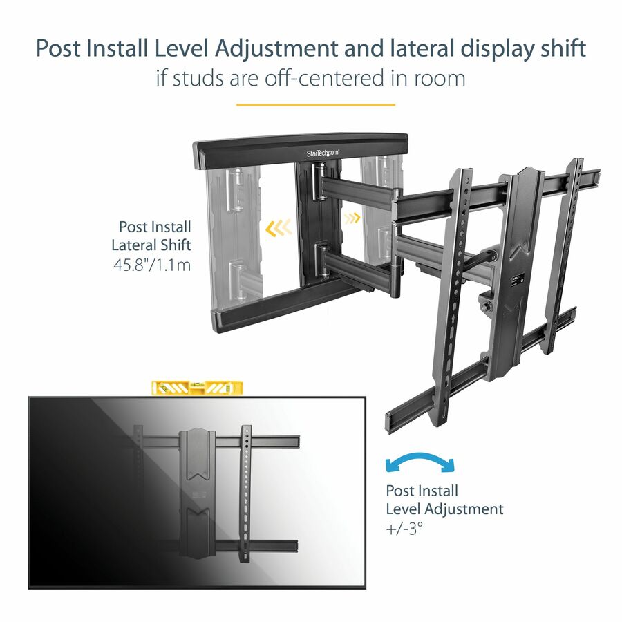 StarTech.com Wall Mount for Curved Screen Display, Flat Panel Display, Digital Signage Display - Black