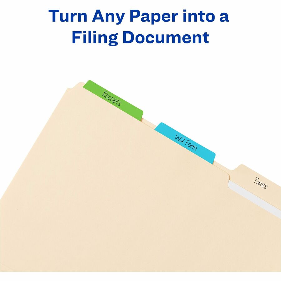 Avery&reg; Ultra Tabs File Tab - 1152 Tab(s) - 1.50" Tab Height x 3" Tab Width - Red Film, Clear Paper, Blue, Green Tab(s) - Double-sided, Writable, Reusable, Removable, PVC-free, Repositionable, Smudge Resistant, Sturdy, Durable - 1 Carton