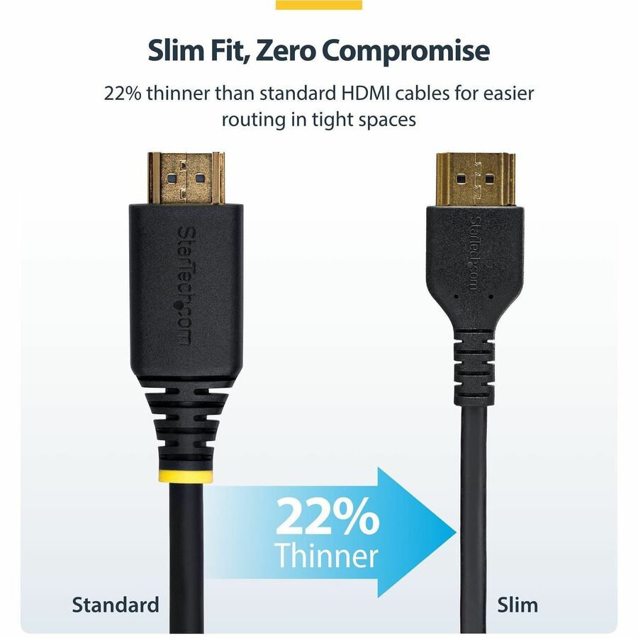 StarTech.com 1 m (3.3 ft) Premium High Speed HDMI Cable with Ethernet, 4K 60Hz, 18 Gbps, Gold Plated Connectors, Shielded, 30 AWG, Black, 1 Each