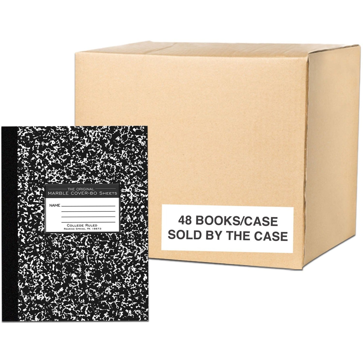 80 Sheets - 160 Pages - Printed - Sewn/Tapebound - Both Side Ruling Surface - Red Margin - 15 lb Basis Weight - 56 g/m² Grammage - 10 1/4" x 7 7/8" Sheet Size - 0.50" Height x 7.9" Width x 10.3" Length - White Paper - Black Binding - 1 Carton