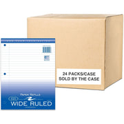 Roaring Spring Filler Paper, 200 Sheets, 400 Pages, Wide Ruled, 3-Hole Punched, White, 10.5" x 8", Red Margin, 24 Carton
