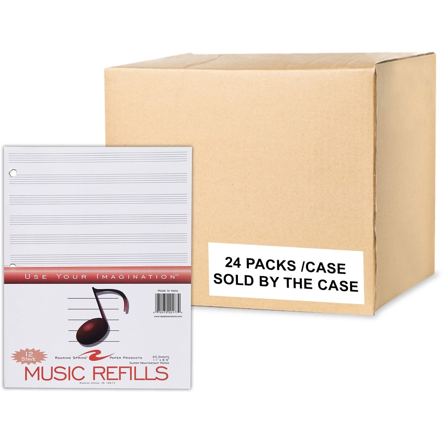 20 Sheets - 40 Pages - Printed - Ring - Both Side Ruling Surface - 3 Hole(s) - 32 lb Basis Weight - 119 g/m² Grammage - 11" x 8 1/2" Sheet Size - 0.20" Height x 8.5" Width x 11" Length - White Paper - 24 / Carton