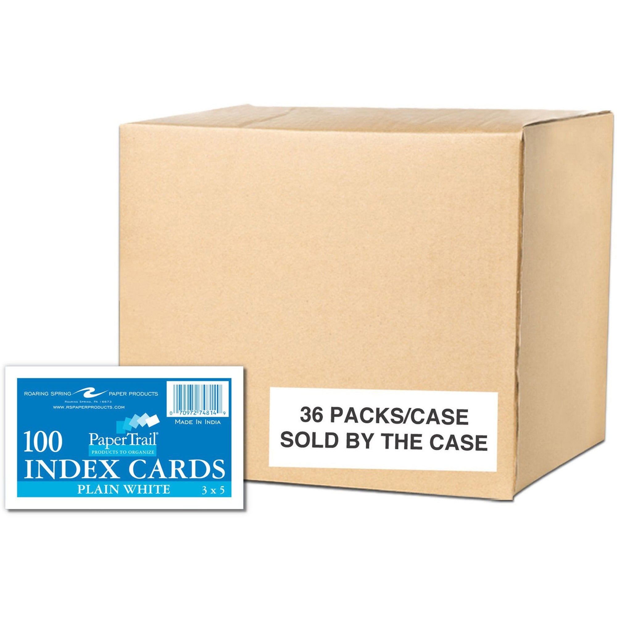100 Sheets - 200 Pages - Plain - 43 lb Basis Weight - 160 g/m² Grammage - 5" x 3" Sheet Size - 0.75" Height x 5" Width x 3" Length - White Paper - 100/Pack - 1 Carton