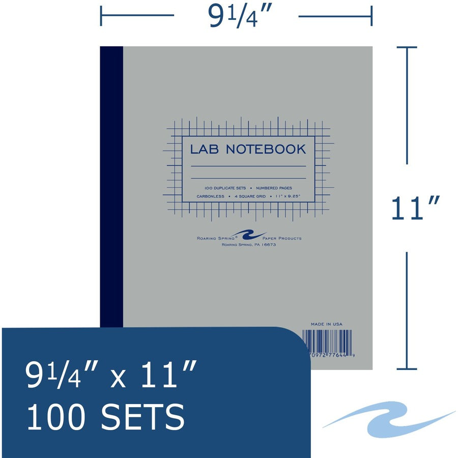 200 Sheets - 400 Pages - Printed - Stapled/Tapebound - Front Ruling Surface - 15 lb Basis Weight - 56 g/m² Grammage - 11" x 9 1/4" Sheet Size - 0.75" Height x 9.3" Width x 11" Length - White, Blue Paper - Black Binding - Chipboard Cover - 5 / Carton