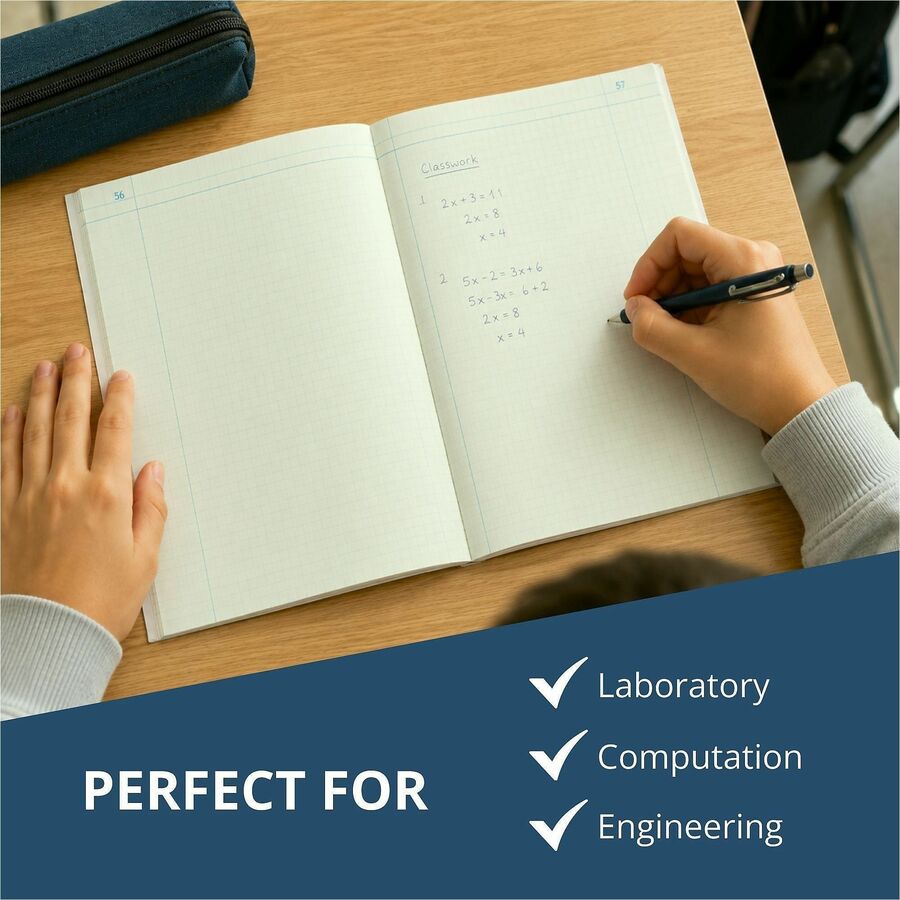 76 Sheets - 152 Pages - Printed - Glued/Tapebound - Both Side Ruling Surface - 20 lb Basis Weight - 75 g/m² Grammage - 11 3/4" x 9 1/4" Sheet Size - 0.33" Height x 9.3" Width x 11.8" Length - Green Paper - Black Binding - 24 / Carton