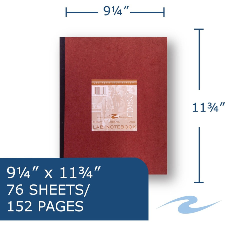 76 Sheets - 152 Pages - Printed - Glued/Tapebound - Both Side Ruling Surface - 20 lb Basis Weight - 75 g/m² Grammage - 11 3/4" x 9 1/4" Sheet Size - 0.33" Height x 9.3" Width x 11.8" Length - Green Paper - Black Binding - 24 / Carton
